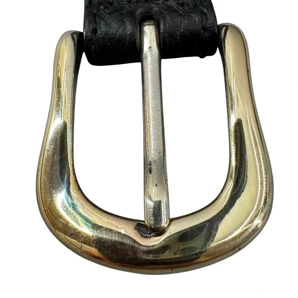 Fossil braided‎ belt brass buckle leather trim